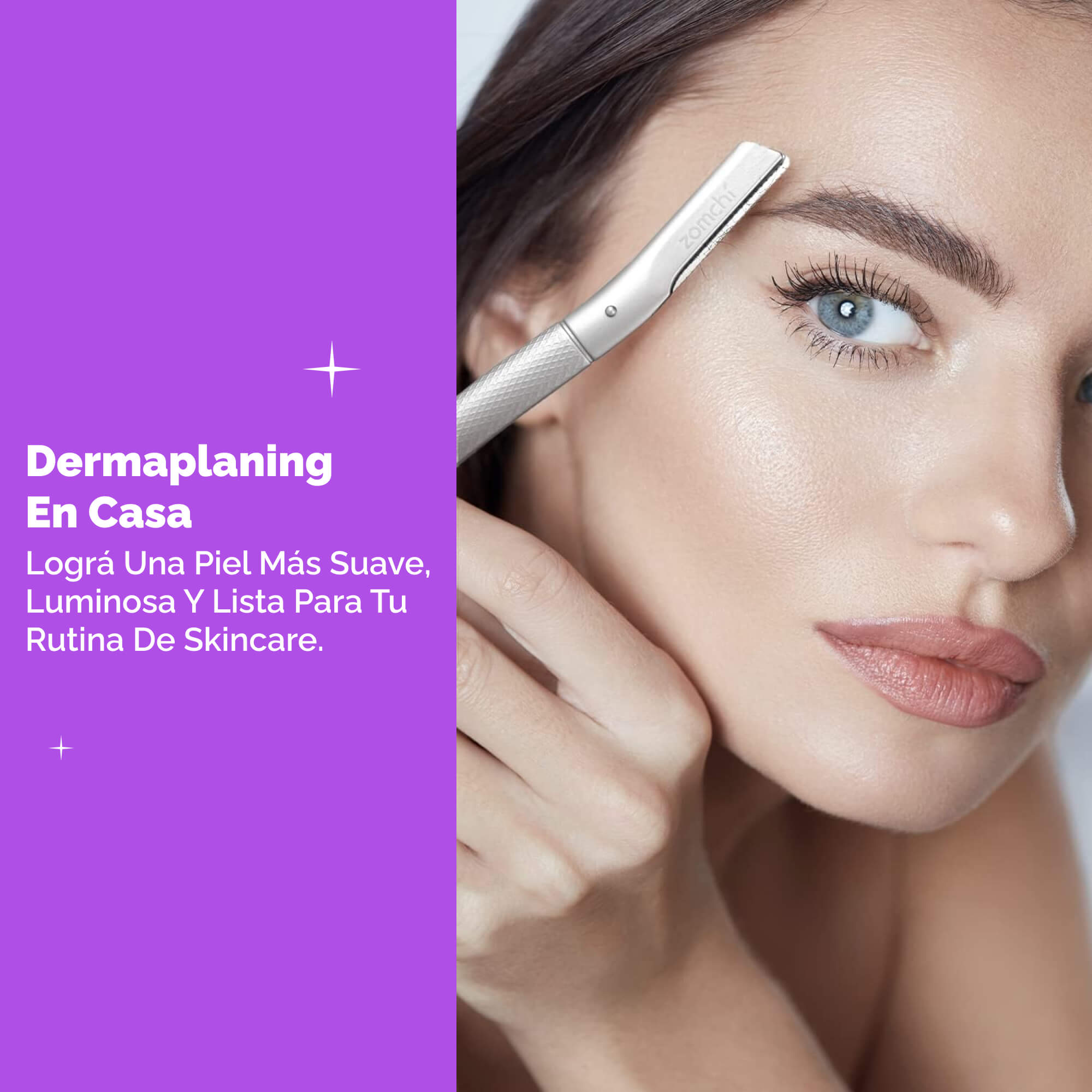 Dermaplaning facial Lumiderma con cuchillas de precisión – Piel suave, luminosa y sin pelusa