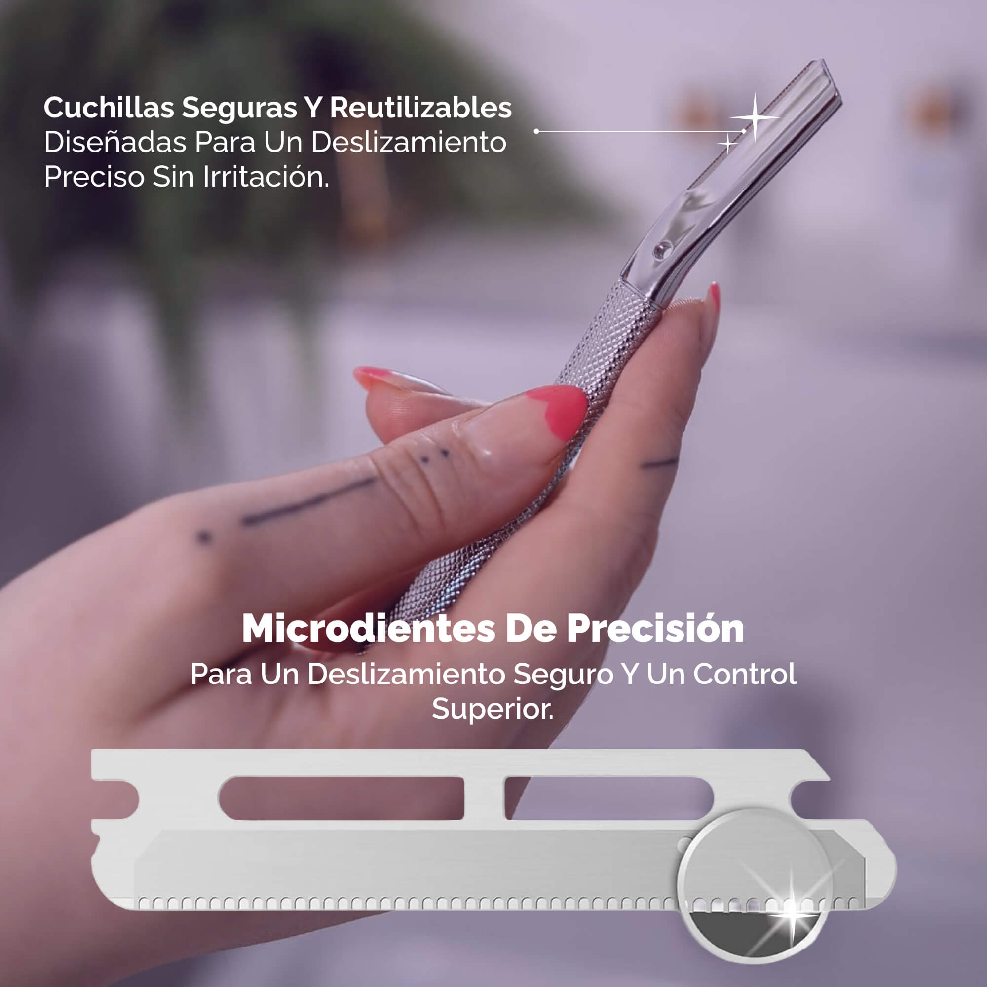 Dermaplaning facial Lumiderma con cuchillas de precisión – Piel suave, luminosa y sin pelusa