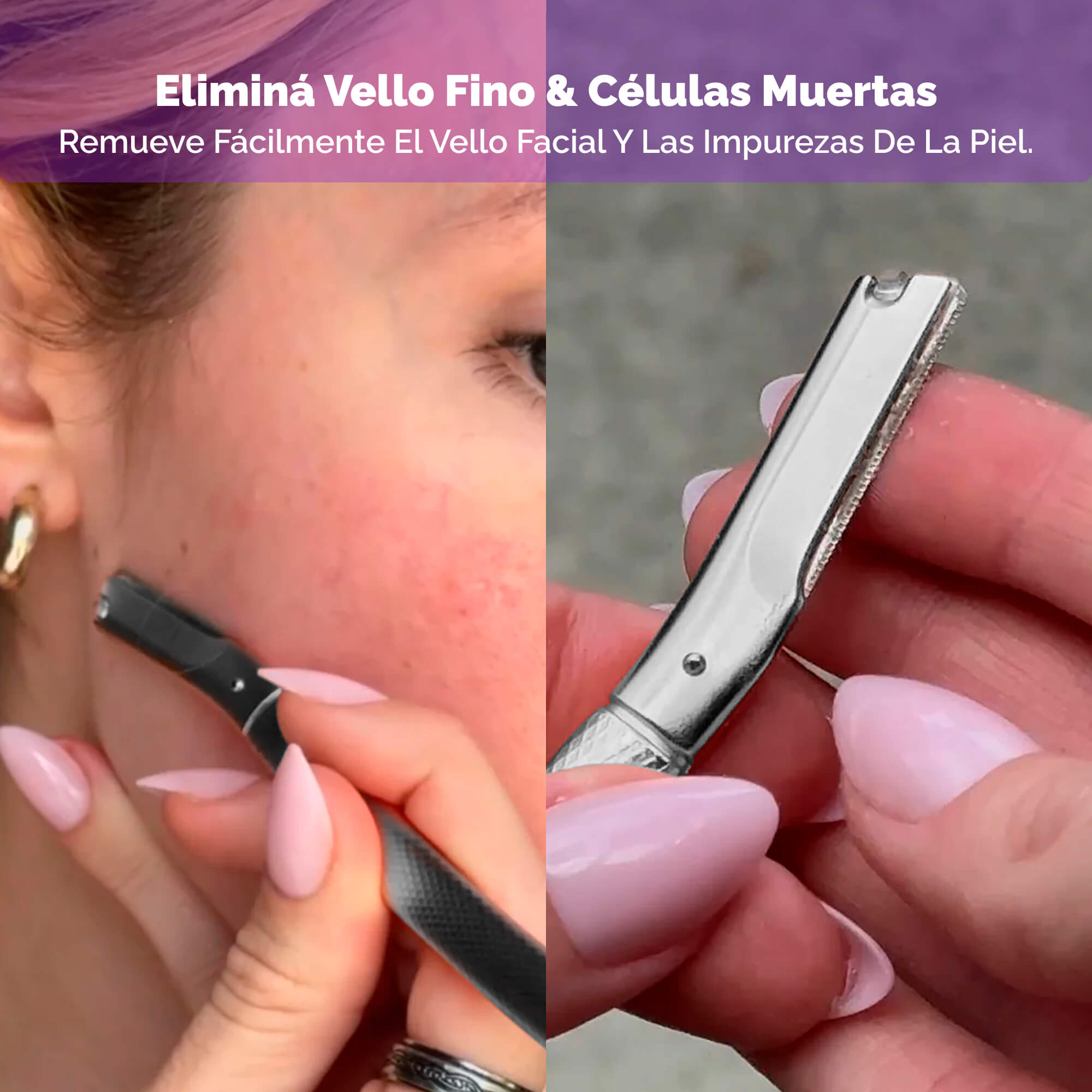 Dermaplaning facial Lumiderma con cuchillas de precisión – Piel suave, luminosa y sin pelusa