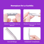 Dermaplaning facial Lumiderma con cuchillas de precisión – Piel suave, luminosa y sin pelusa